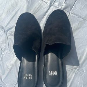 Eileen fisher black suede slide
